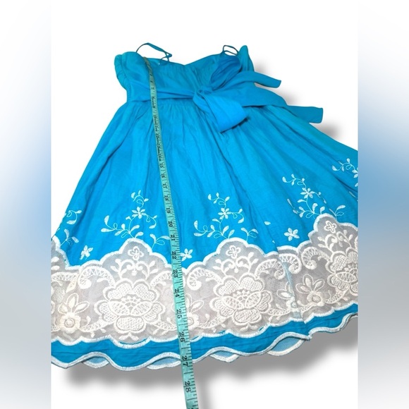 Speechless 100% Cotton Turquoise‎ Sweetheart Short Dress Juniors Sz 3 EUC - Picture 7 of 9